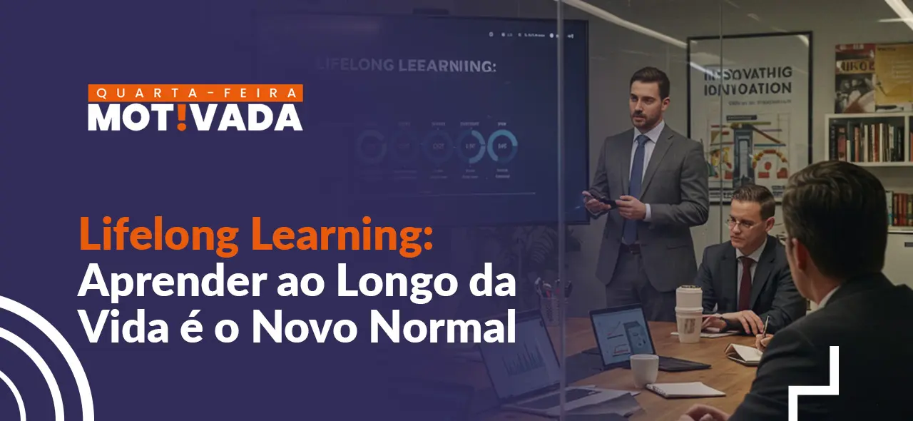 Profissionais em reunião corporativa discutindo estratégias de lifelong learning para aprendizado contínuo